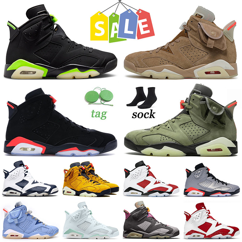 

Jumpman 6 6s Mens Basketball Shoes Women Electric Green British Khaki GS Black Infrared Cactus Jack Tour Yellow Carmine Red Oreo Sports G-001, Thanks