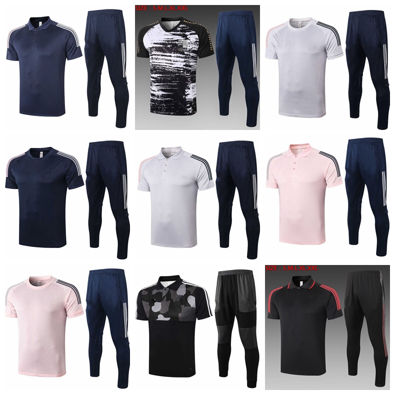 

2020 2021 adult Football Training Suits Short Sleeve Soccer Tracksuit 20 21 Survetement Polo Maillots de Foot Chandal Kit UY73, Gray