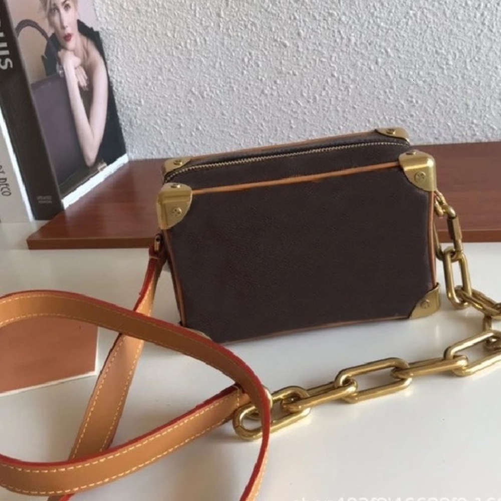 

7A+Luxury Billetera de diseñador zipper wallet womans handbags classic mini soft trunk chains Genuine Leather bag high quality bags sac luxe, Orange