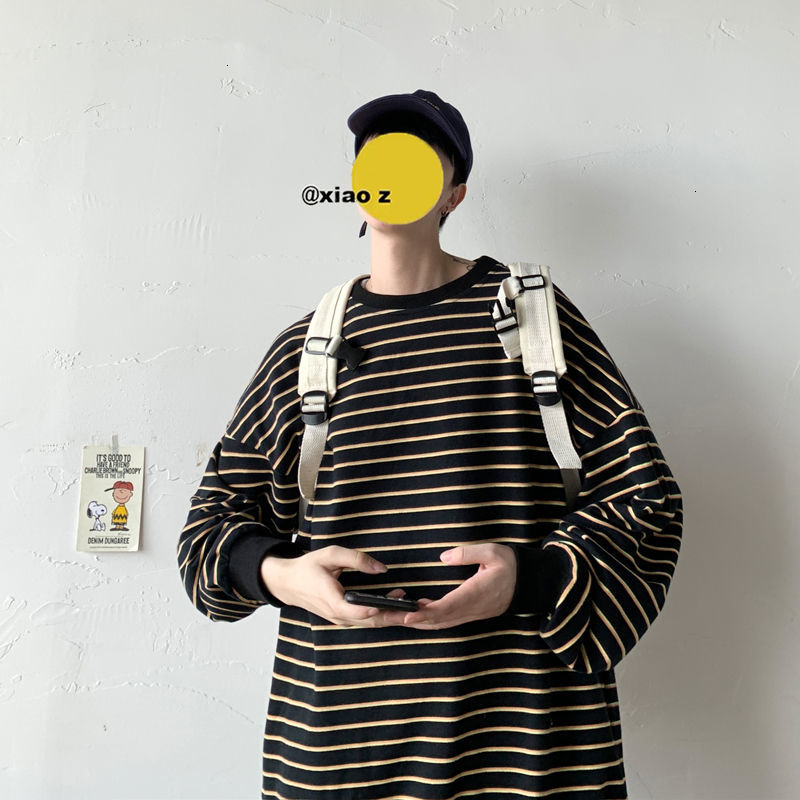 

2021 New Spring Cotton Striped t Shirt Men's Fashion Retro Casual T-shirt Men Streetwear Long-sleeved Tshirt Mens Tops M-2xl Rrm6, Gray