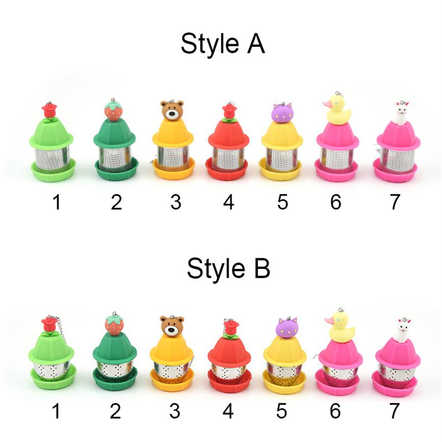 

Creative Tea Infusers Silicone Cartoon Tea-Leakage Stainless Steel Teas Filter Silica Gel Reusable Tea Tools309w
