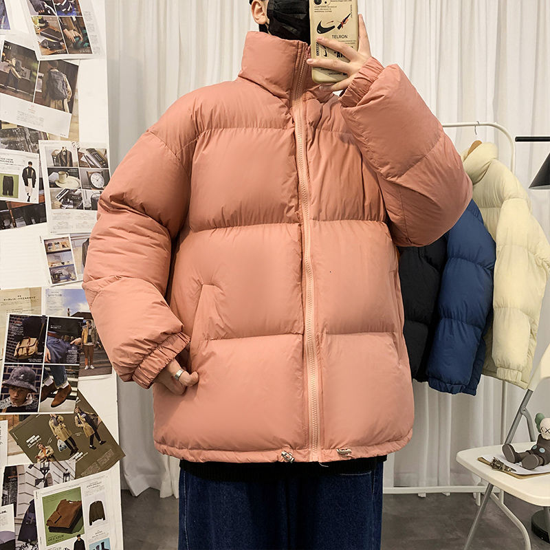 

2021 New Winter Jacket Men' Parka Warmth Fashion Casual Thick Stand-up Collar Men Wild Loose Korean Short Coat Mens Clothes -3xl 139g, Beige