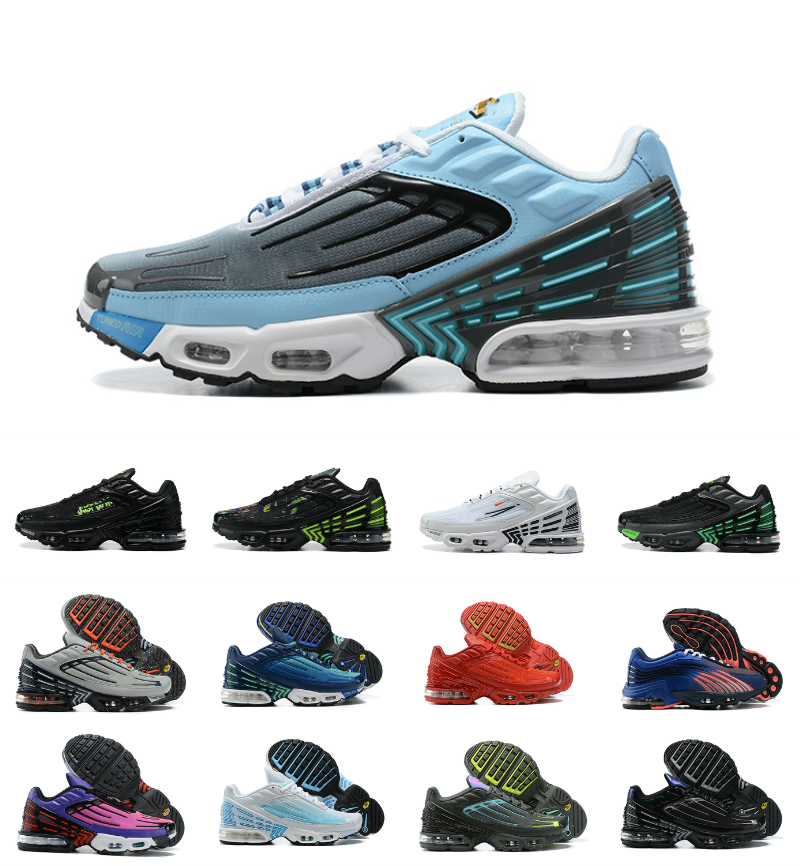 

Wholesale Tuned Tn Plus 3 Trainers Womens Mens Running Shoes Top Quality Green Aqua Bred Grey White OG Black Crimson Red Sports Sneakers, Box