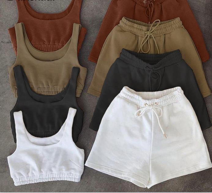 

Women's Tracksuits 33/5000 Sportswear Suit Motorcycle Shorts, Casual And Solid Two-piece Garments, Summer 2021 Fashion, Gray