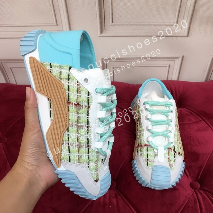 

Designer Sneakers White Leather Calfskin Casual Shoes Luxury Calfskin Platform Trainer Technical Shoe Knit Retro Patchwork Sneaker size35-41, 03