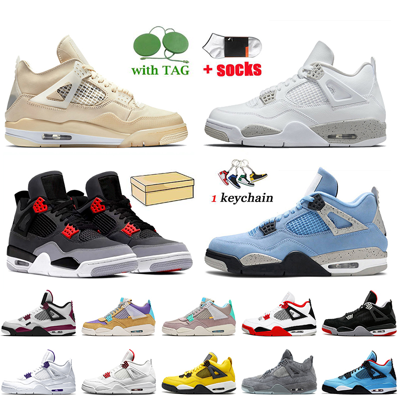 

With Box Jumpman 4s Mens Basketball Shoes Infrared Sail White OFF Oreo Shimmer University Blue Fire Red Travis Scott Bred Air Jordan 4 Retro Women Trainers Sneakers, A34 raptors drake ovo 36-47