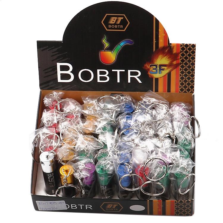 

82cm Creative keychain Metal pipes tobacco pipes battery pipe metal multi color aluminum mini pipe cross border pipe smoking pipes