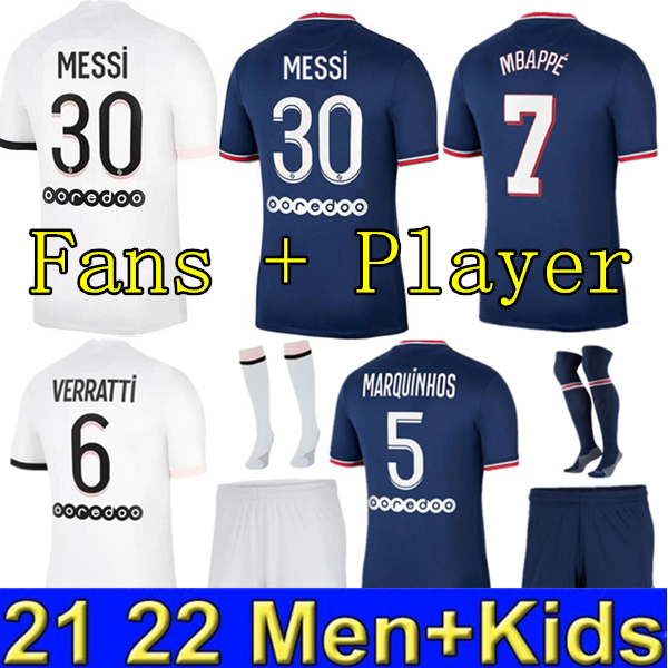 

MESSI MBAPPE HAKIMI SERGIO RAMOS WIJNALDUM soccer jerseys 21 22 PARIS Maillots football shirt 2021 2022 MARQUINHOS men + kids kit uniform enfants maillot de foot