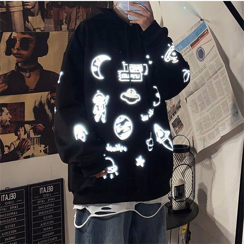 

2021 New Reflexivo Homens Streetwear Hip Hop Do Hoodie Camisola De Es Dimenses Manga Longa Casual Tops Primavera Outono Hoodies Japo Yh2g