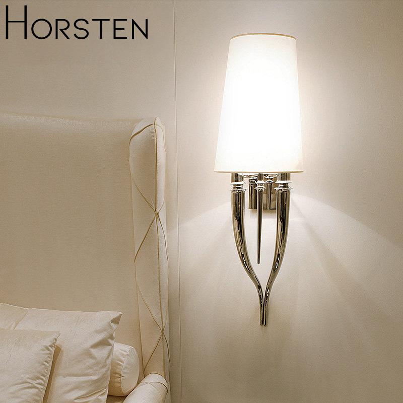 

American Stainless Horn Wall Lamp Modern Simple Living Room Bedroom Bedside Lamp Decor Home Wall Sconce Light Fixture Luminaria