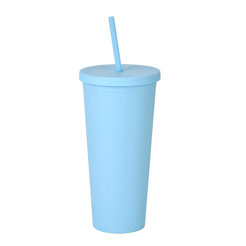

Tumblers with Lids 22oz Pastel Colored Acrylic Cups with Lids and Straws | Double Wall Matte Plastic Bulk Tumblers With FREE Straw