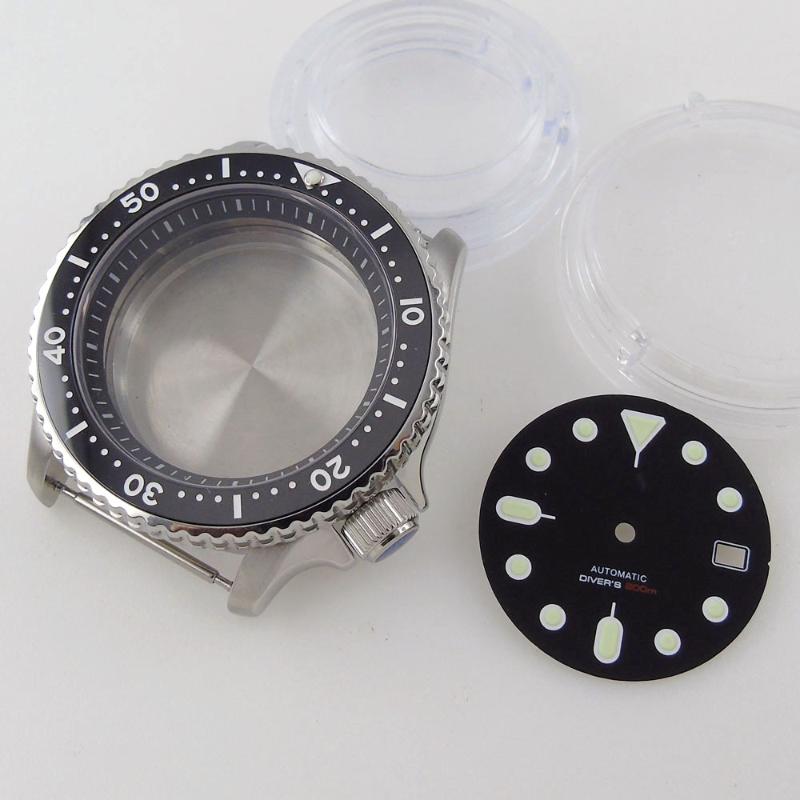 

Repair Tools & Kits 41mm Sapphire Glass 200M Waterproof Watch Case + Green Luminous Dial FIt NH35A NH36A SKX007 MOVEMENT