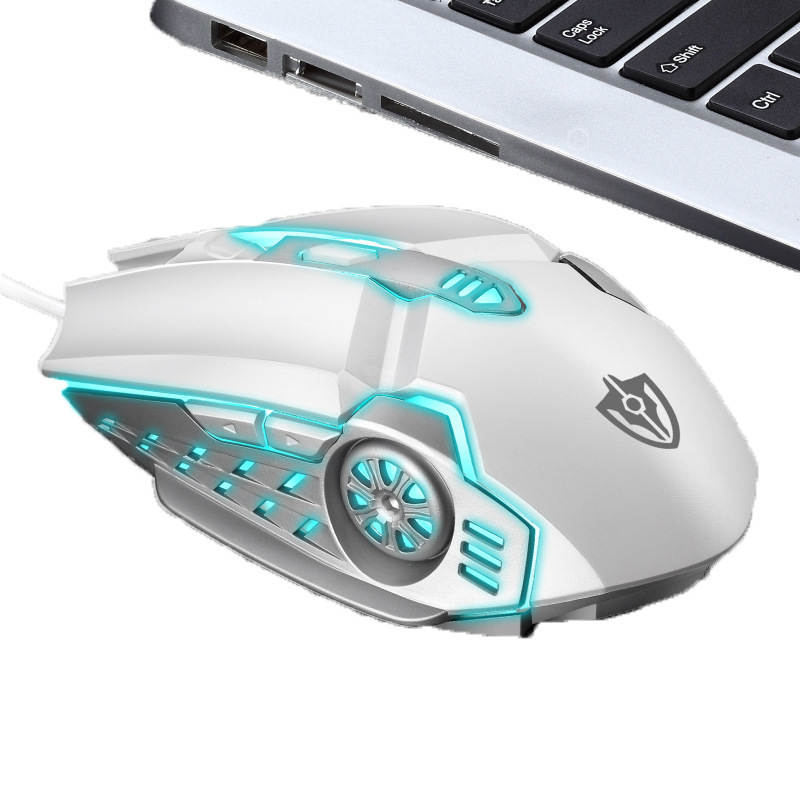 

6D Mice wired gaming mouse ergonomic with 4 color breathing lamp and adjustable DPI for Windows PC gamers