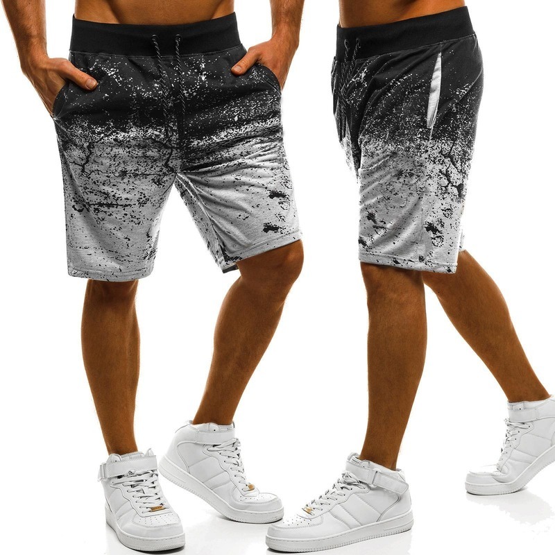 

2021 New Summer Casual Fashion Printed Sweat Shorts Joggers Men Sweatpants Streetwear Pantalones Cortos Hombre Plus Size 04jg, Light grey