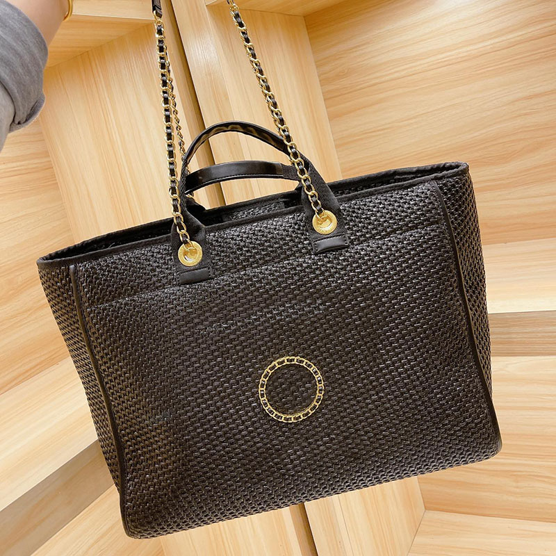 

Top Quality Desingers 40C/35C Womens Straw Shoulder Bags Jumbo Crossbody Deauville Chain Braided Sandy Beach Shopping Totes Large Capacity T