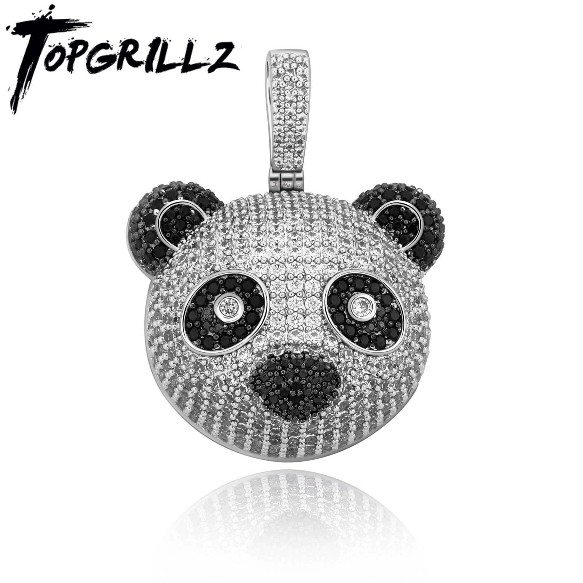 

TOPGRILLZ New Cartoon Pendant&Necklace With 4mm Tennis Chain Iced Out Cubic Zirconia Hip Hop High Quality Fashion Jewelry Gift X0707