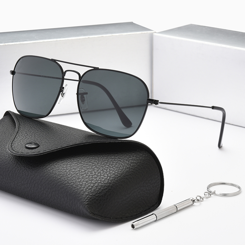 

High quality polarized glass lens classic aviator metal brand sunglasses for men and women vacation fashion sun visor 7-color driving goggles 3136