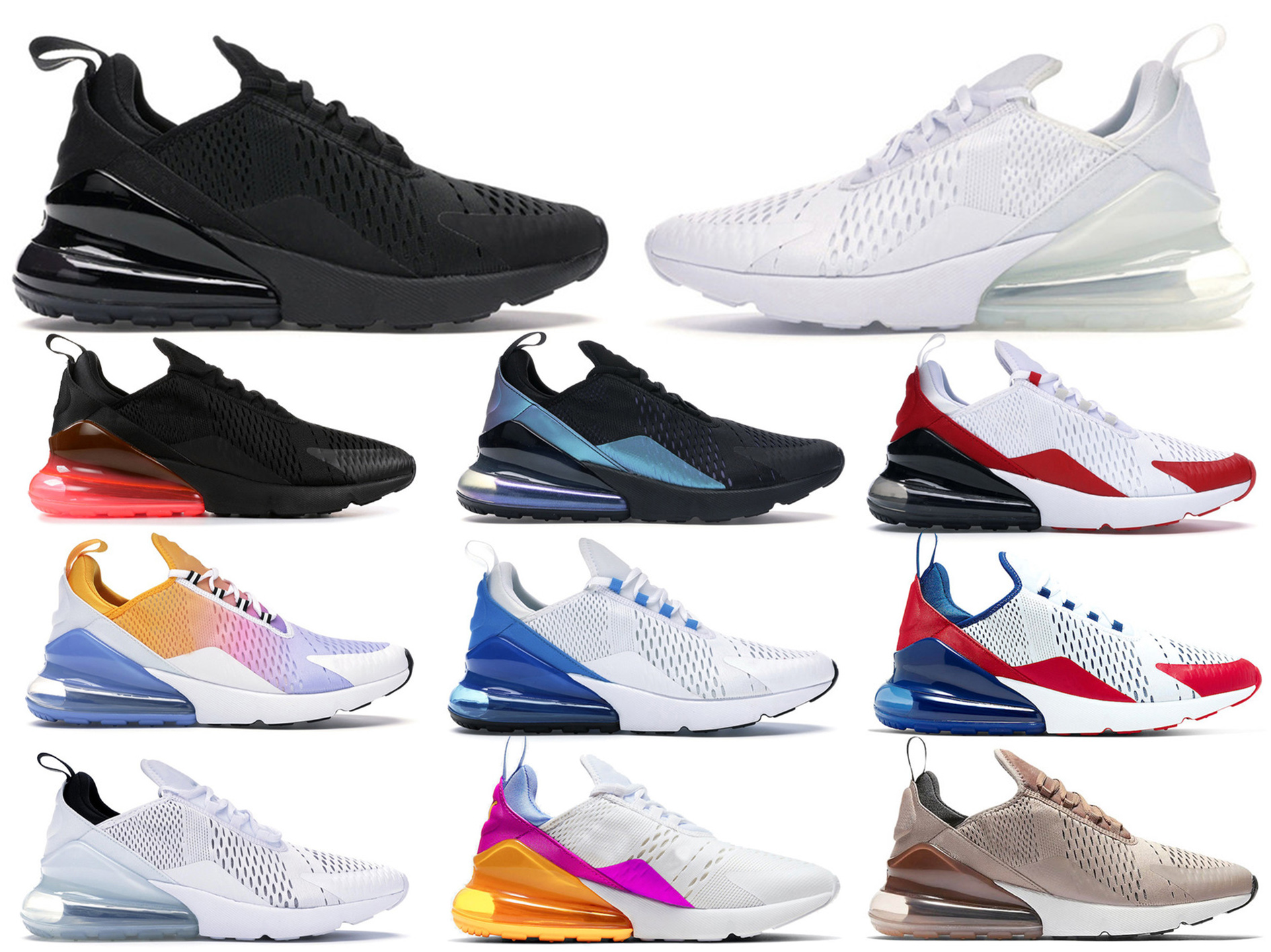 

New2021 Men Shoes Black React Triple White Cushion Womens Mens Sneakers Fashion Athletics Trainers Running Shoes air airmax max 270S