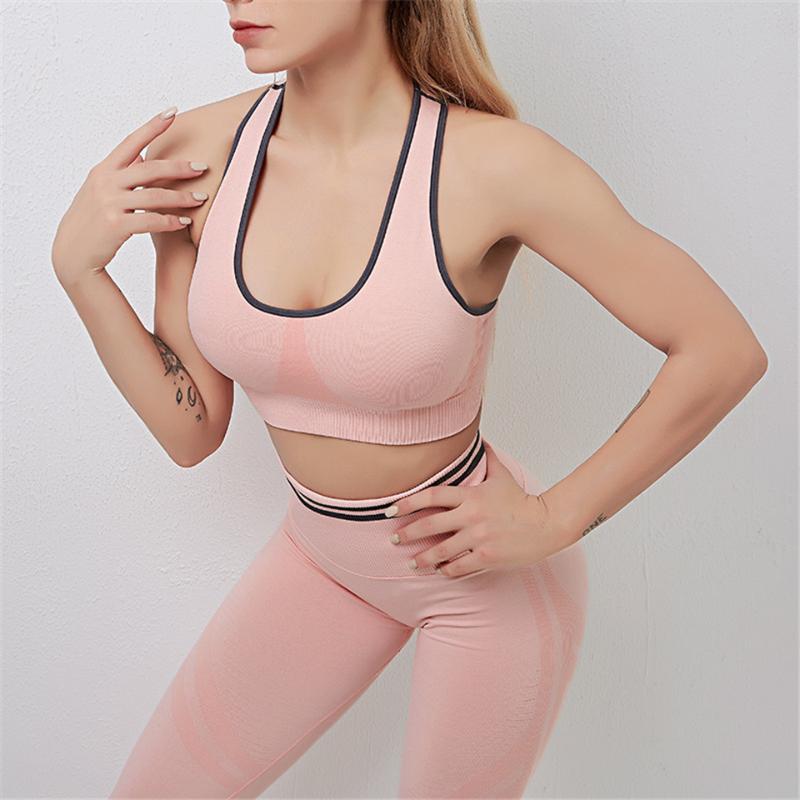 

Tracksuits Workout Yoga Outfits For Women Sportswear Athletic Clothes Yoga Set Women Sport Leggings Top Seamless Gym Sets Female, Black