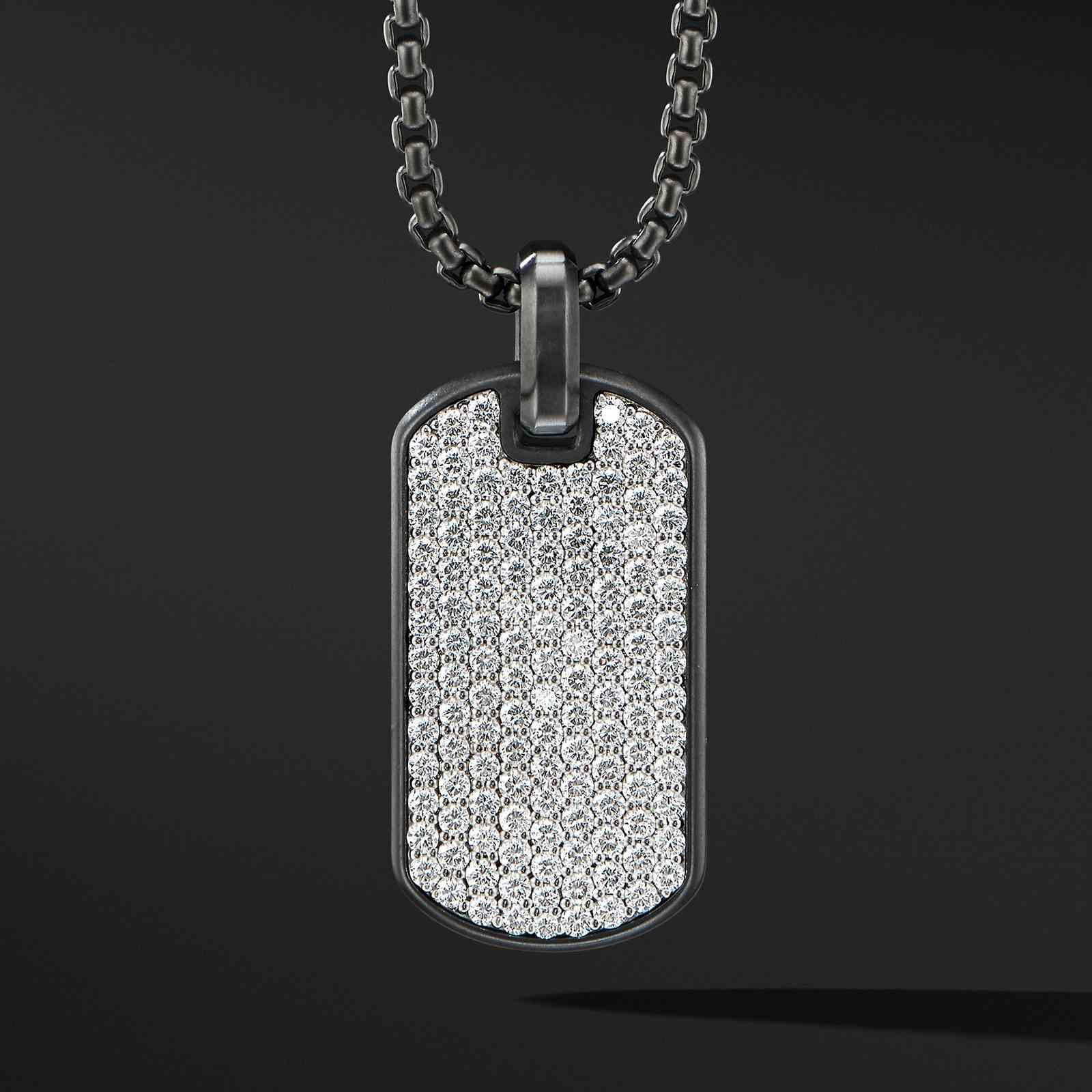 

Mens Dogtag Black Dog Tag Charm Pendant Men Stainls Steel Necklace For Mens, Silver