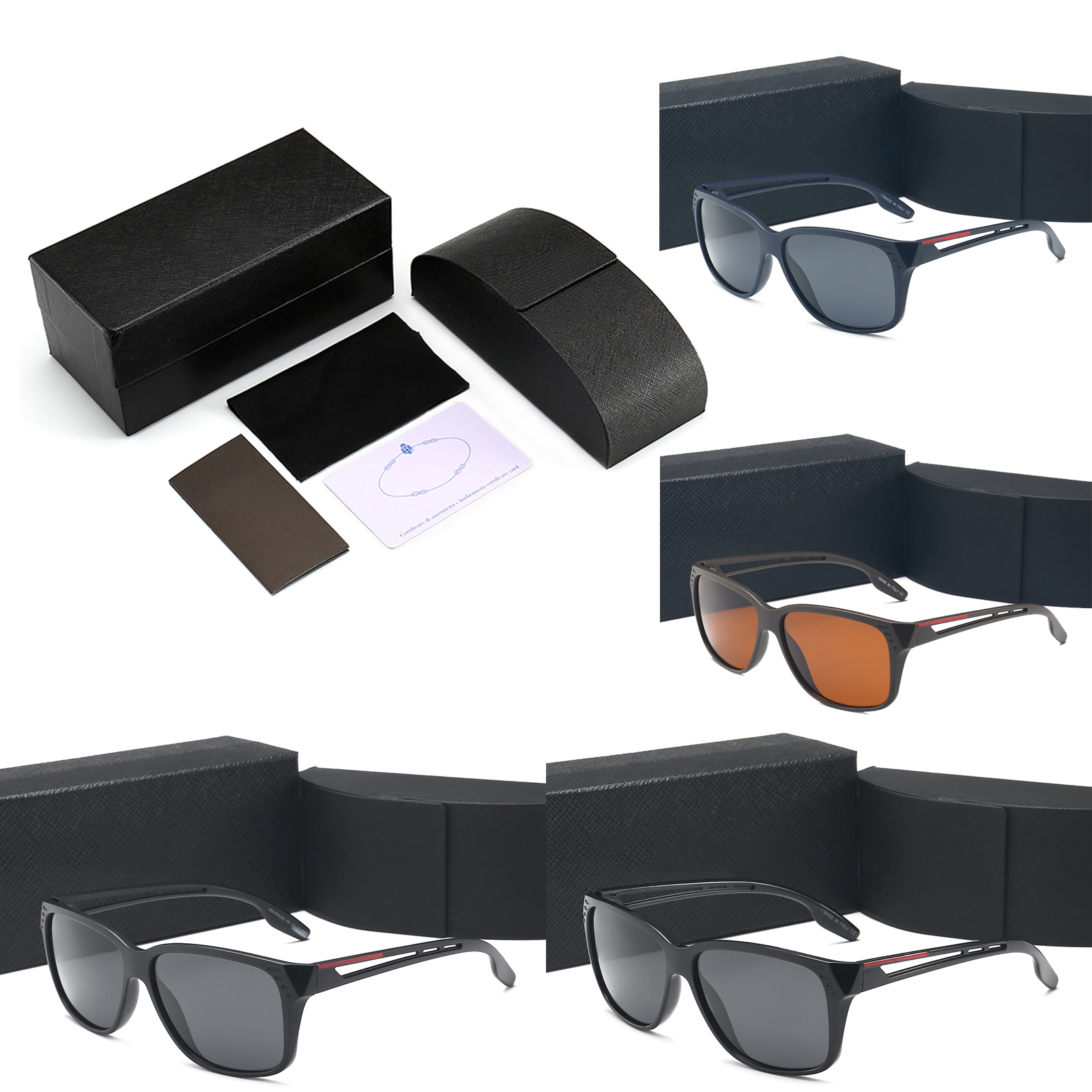 

Fashion Brand Designer Sunglasses Luxury Gift Box Set Classic Top Quality UV400 Outdoor Sports Driving Beach Unisex