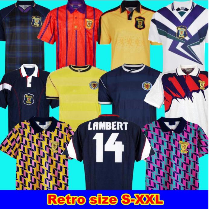 

1998 Scotland Retro Soccer Jersey Lambert McCoist McAllister 1982 football shirts DALGLISH home away 3RD1986 88 89 91 93 1994, Black;yellow