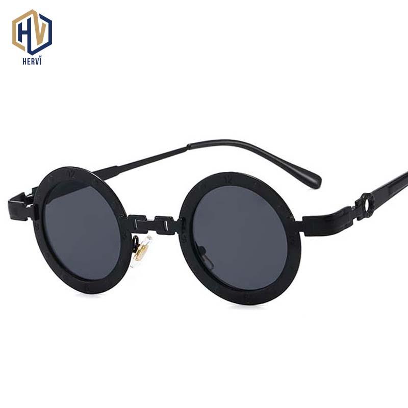 

Sunglasses Retro Steampunk Men Women Round Solid Color Metal Frame Sun Glasses Fashion Trend Eyeglasses UV400