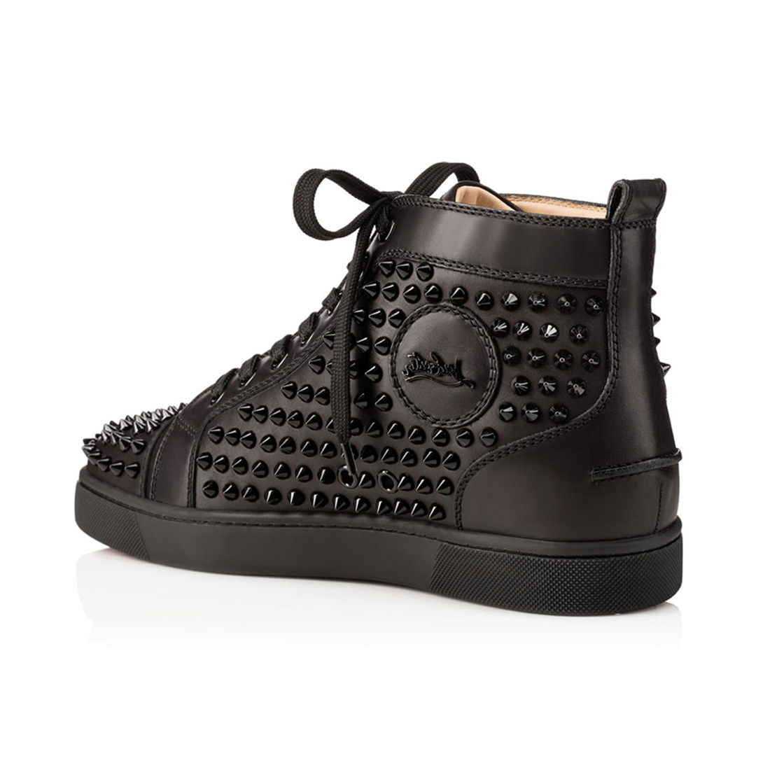 

[Originals Box ] High Tops Red Bottom Dress Shoes Loui Orlato Spikes Flat Classic Casual Men Women Fashion Elastikid Patent Leather Luxuriou, Black