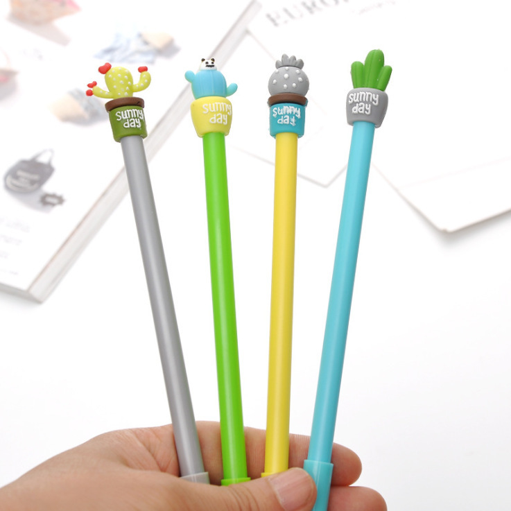 

0.5mm Cute Cactus Design Black Gel Pen Ballpoint Writing Office School Supplies Children Gift