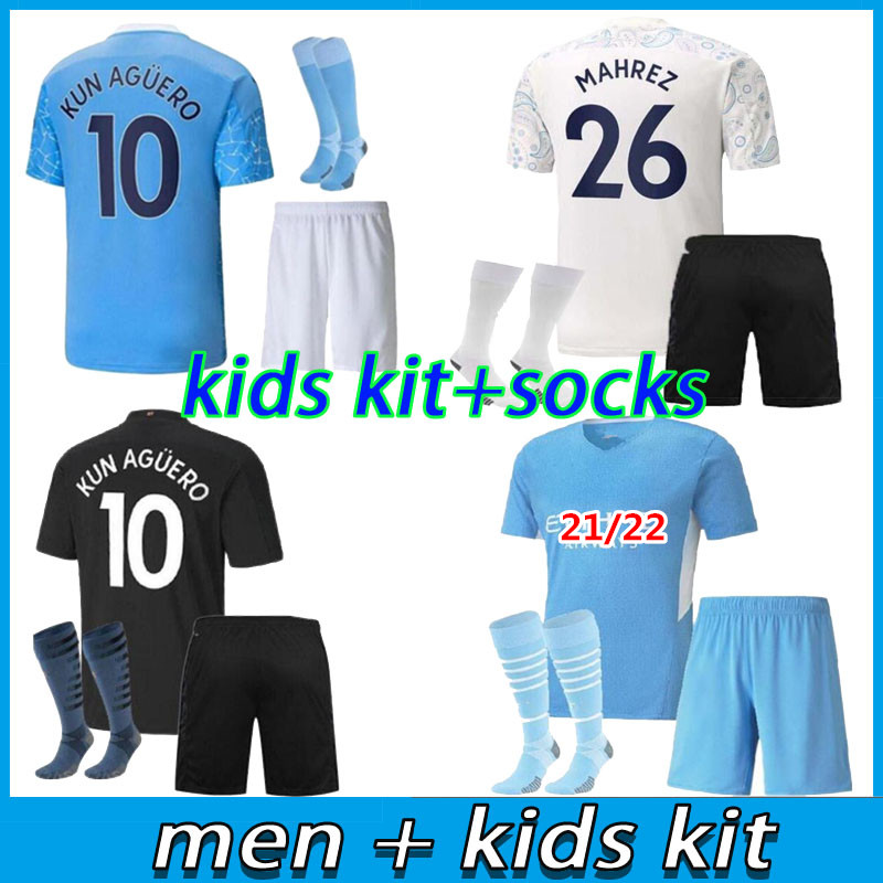 

21 22 city soccer jersey 2021 2022 man STERLING football shirt KUN AGUERO DE BRUYNE GESUS BERNARDO MAHREZ RODRIGO men kids kits, Black
