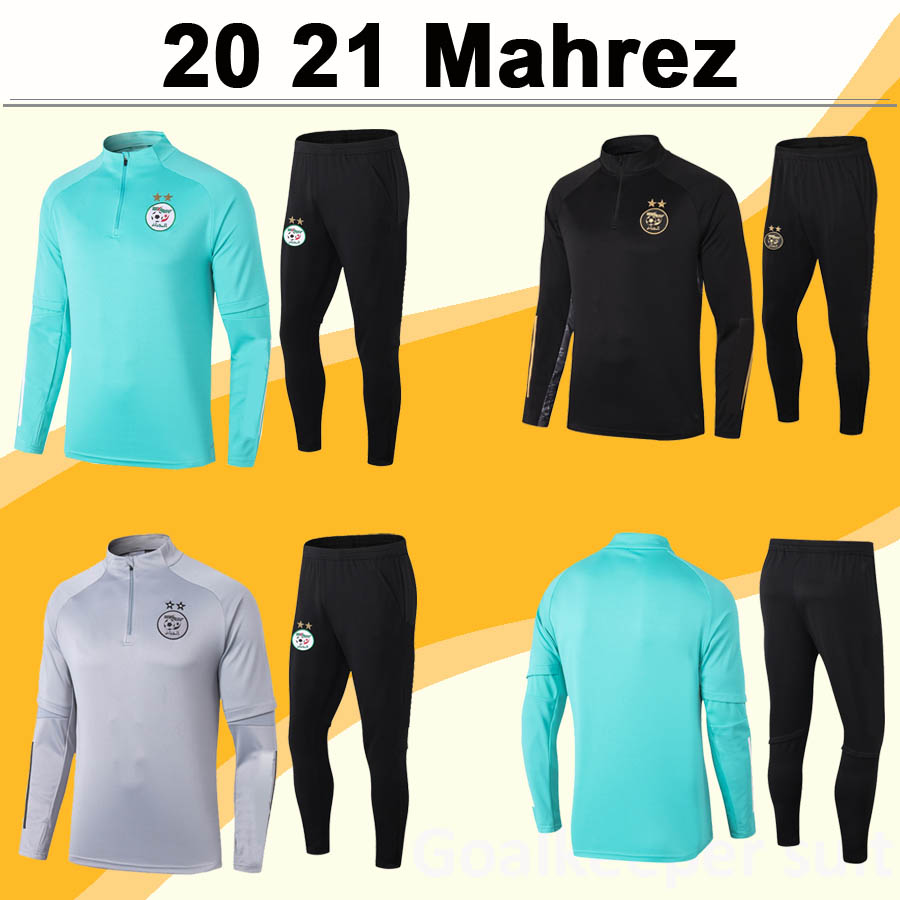 

20 21 Algeria MAHREZ BENNACER SLIMANI Mens Training Suit Mens Soccer Shirts Tracksuit KitFEGHOULI Long Sleeve Adult kit, Wyg5192021 gray long kit