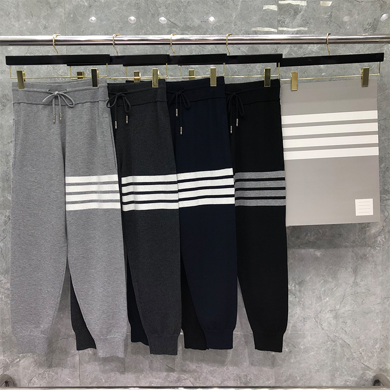 

casual pants generation tb wool 20 classic four bar elastic leisure sports leggings, Black;white