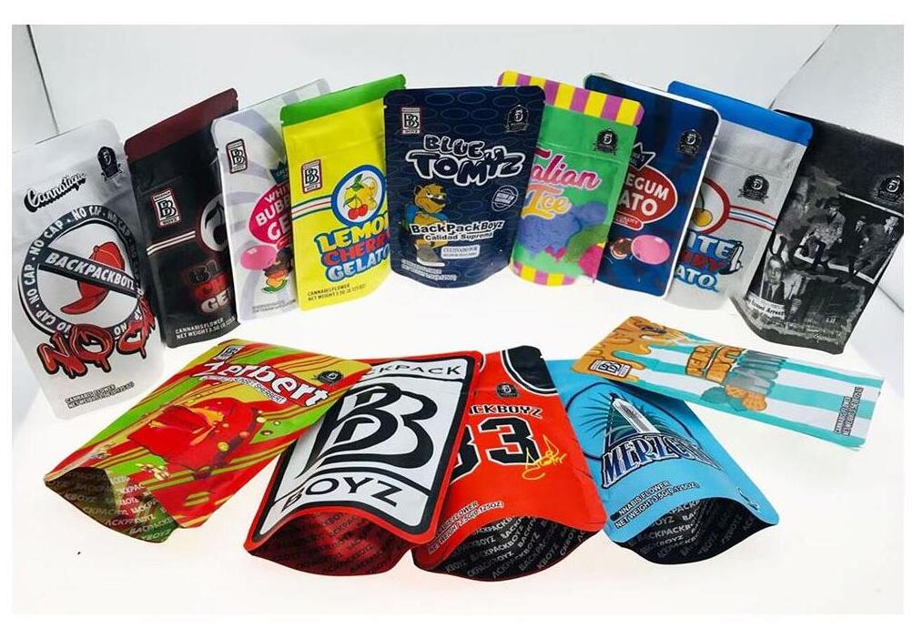 

BACKPACKBOYZ 3.5g mylar bags resealable baggies backpack boyz BISCOTTI GELATO 41 GUARANA BILLY KIMBER ZERBERT GELATTI 5POINT.LA