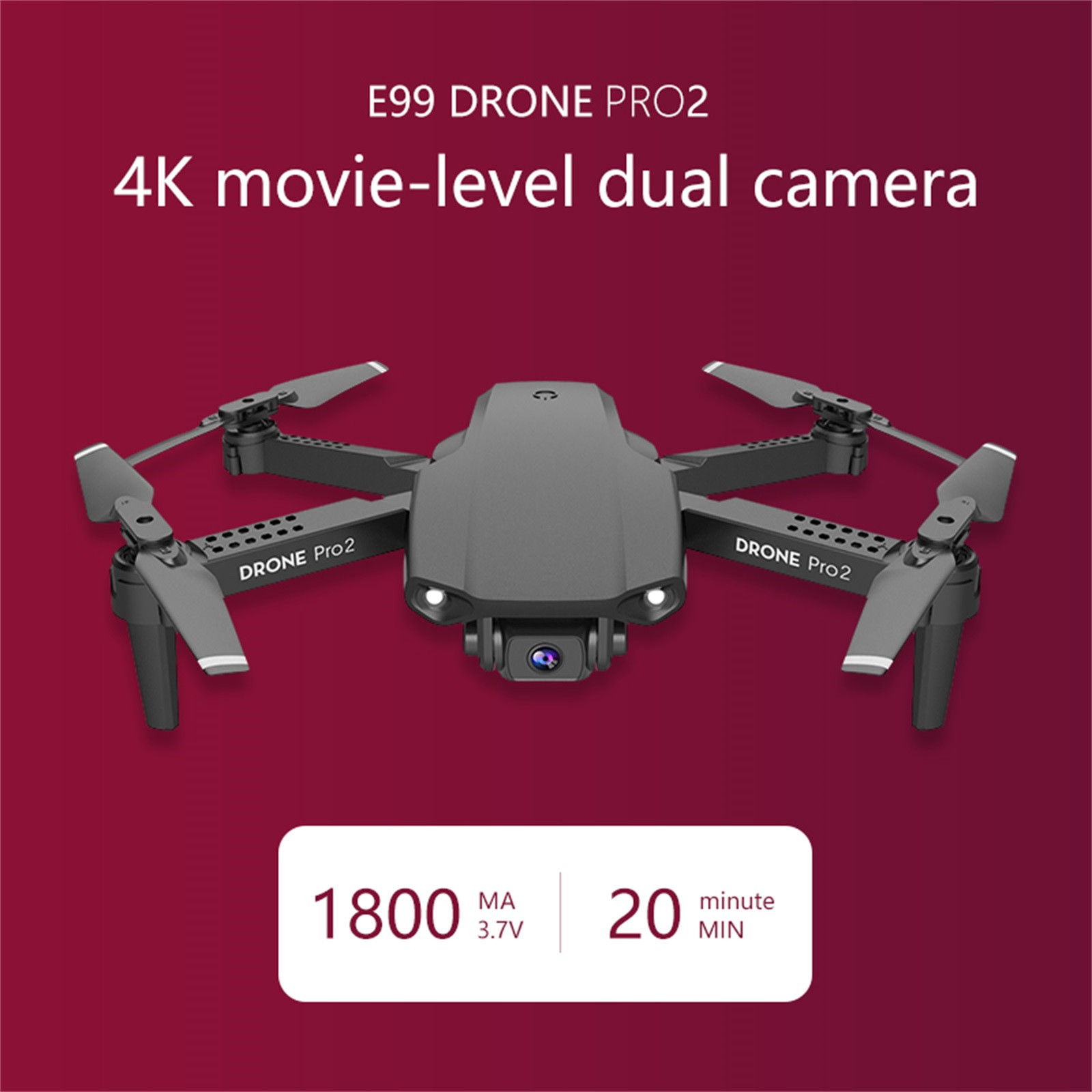 

E99 Folding Rc drone 1080p HD Single Camera drone Aerial Photography Long Endurance Foldable Quadcopter RC Dron Toys, Black