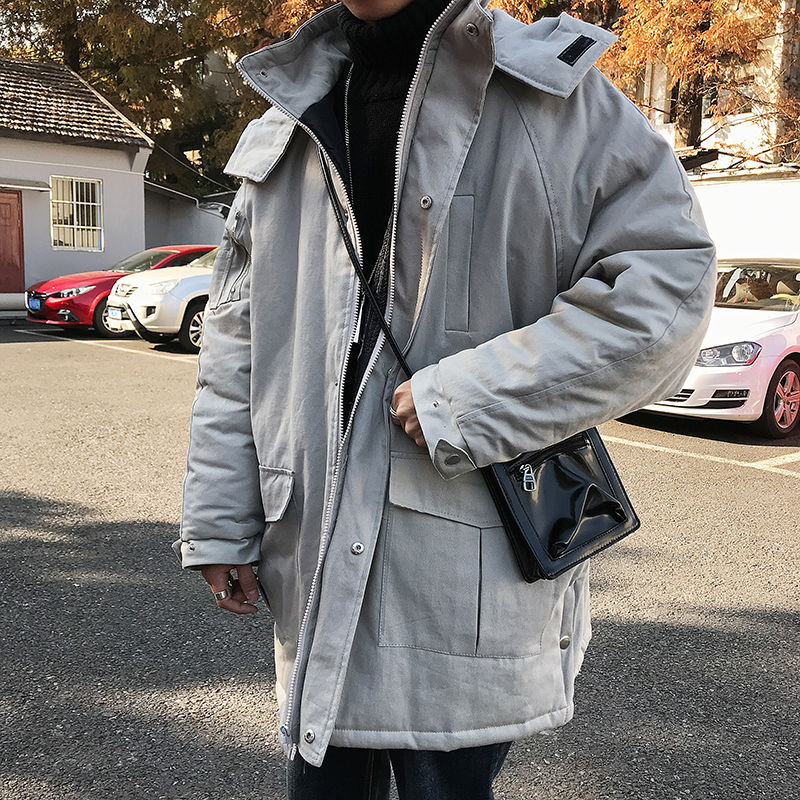 

2021 New Winter Cotton Padded Jacket Men's Parka Warm Fashion Casual Hooded Men Streetwear Loose Korean Short Coat Mens Clothes S6aj, Green