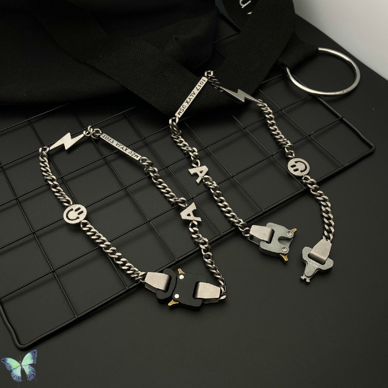 

1017 9SM Men Women High Quality Black Grey ALYX Stainless Steel Chains Necklaces