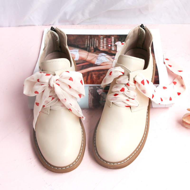 

Lolita Genuine Japanese Soft Leather Shoes Martin Boots Lace-up Mori Loli Girl Cosplay Sweet Kawaii Anime Feminine L8fc