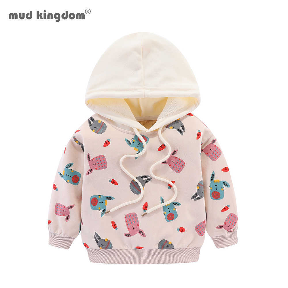 

Mudkingdom Boys Girls Cute Hoodies Colorful Cartoon Rabbit Print Kids Clothes 210615, Green rabbit