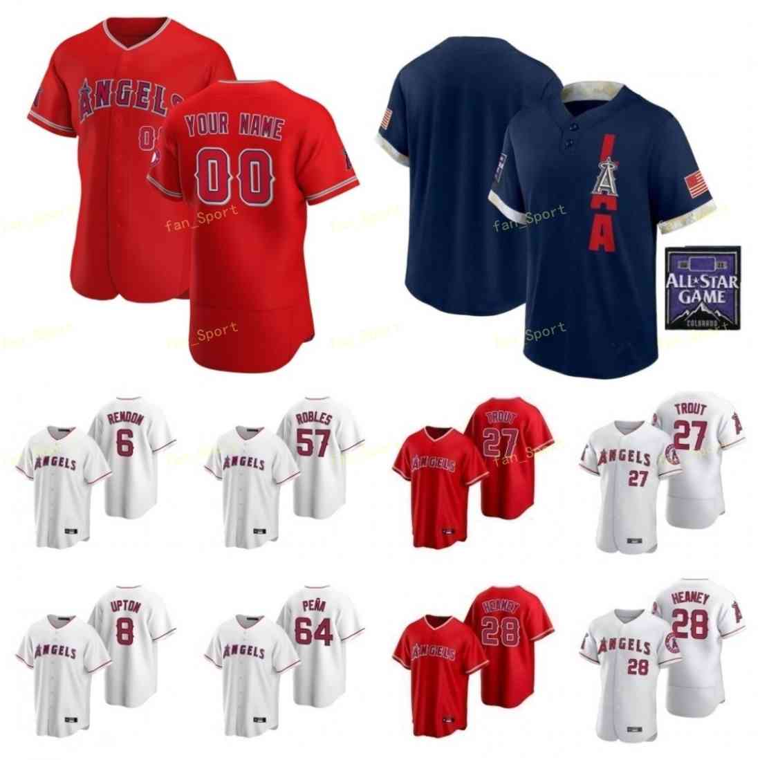 

Men Women Youth 2021 All-Star Game Baseball Jerseys 27 Mike Trout 10 Justin Upton 20 Jared Walsh 3 Taylor Ward 35 Tony Watson Custom Stitched, Blue;black