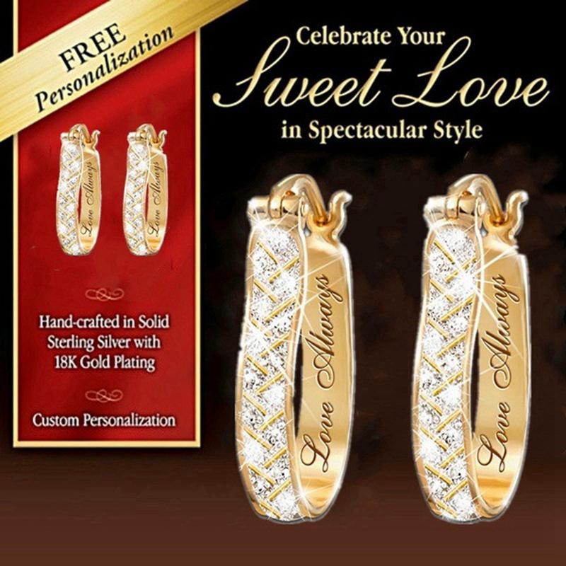 

Hoop & Huggie Selling Zircon Letter Earrings European And American Girls Fashion Wedding Engagement Jewelry Gifts
