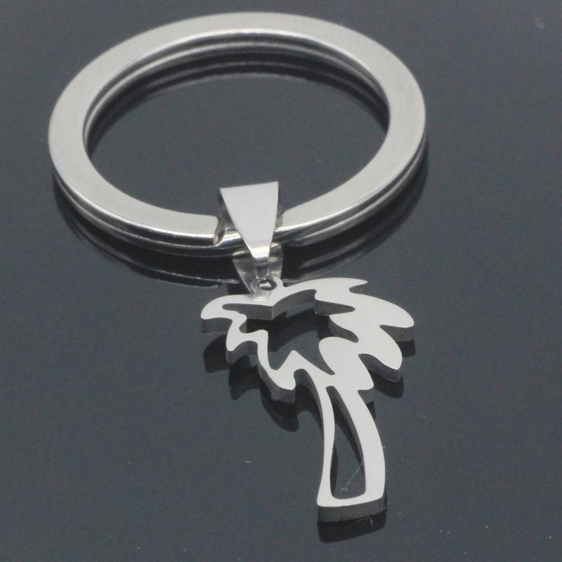 

Keychains Coconut Keychain High Polished Simple Tree Family Keyring Jewelry For Men And Women Drop YP7050
