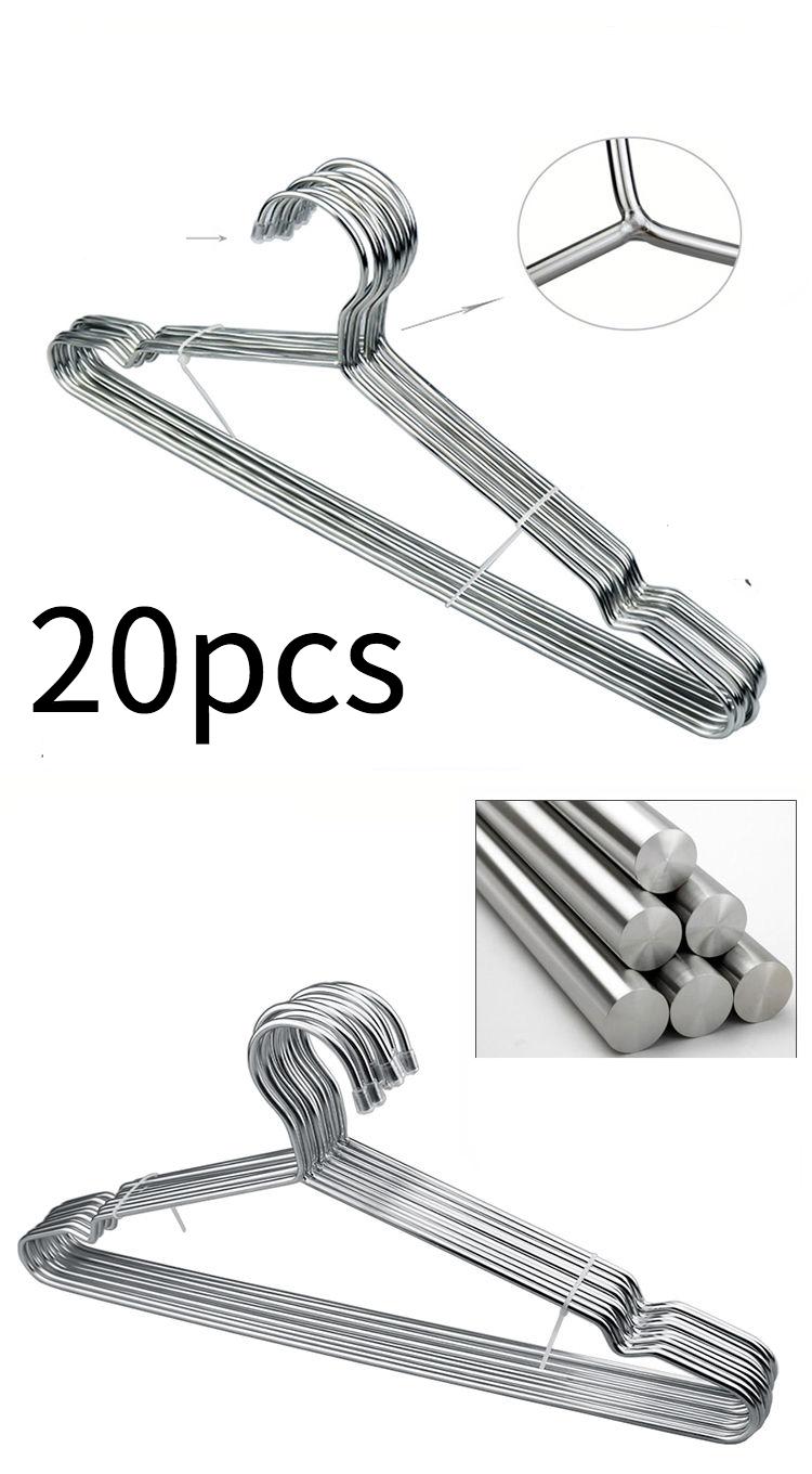 

Hangers & Racks 20pcs 3mm Stainless Steel Solid Hanger Non-slip Drying Rack Children's Hook And Windproof