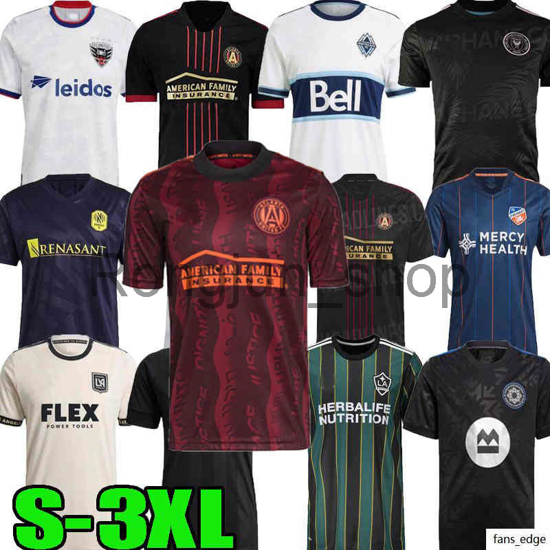 

MLS 21 22 Atlanta third red Soccer Jersey Nashville inter miami Vancouver Whitecaps LA Galaxy LOS ANGELES York Montreal 2021 2022 United, Black;yellow