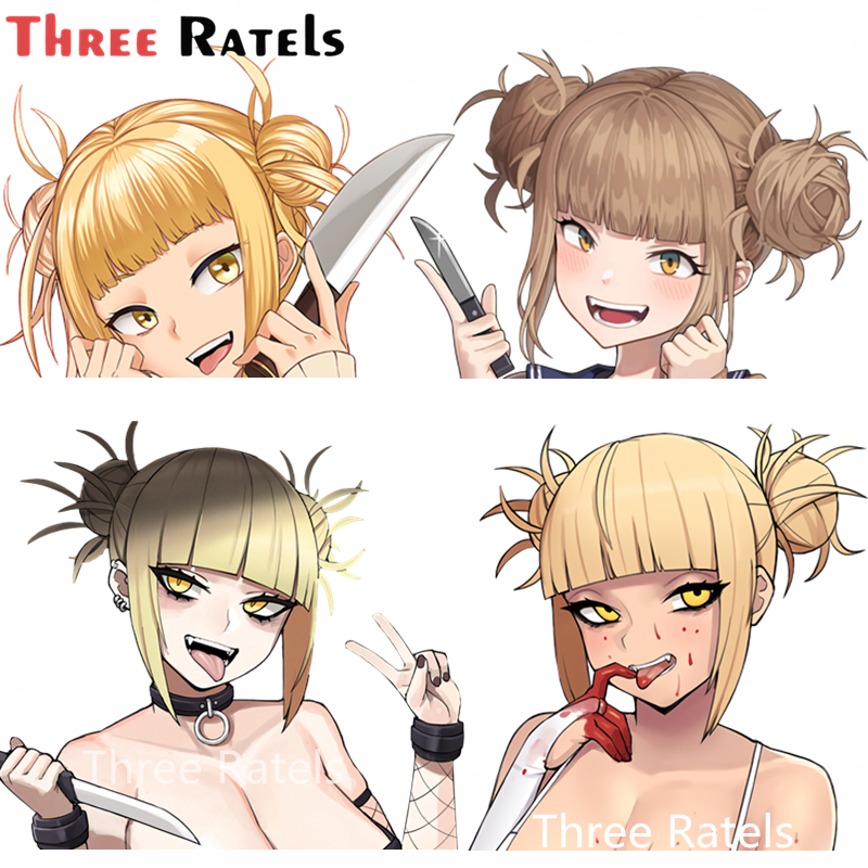 

Three Ratels A714 Cartoon Car Sticker For Himiko Toga My Hero Academia Peeker Peek Anime Vinyl Stickers JDM Window Trunk Bumper