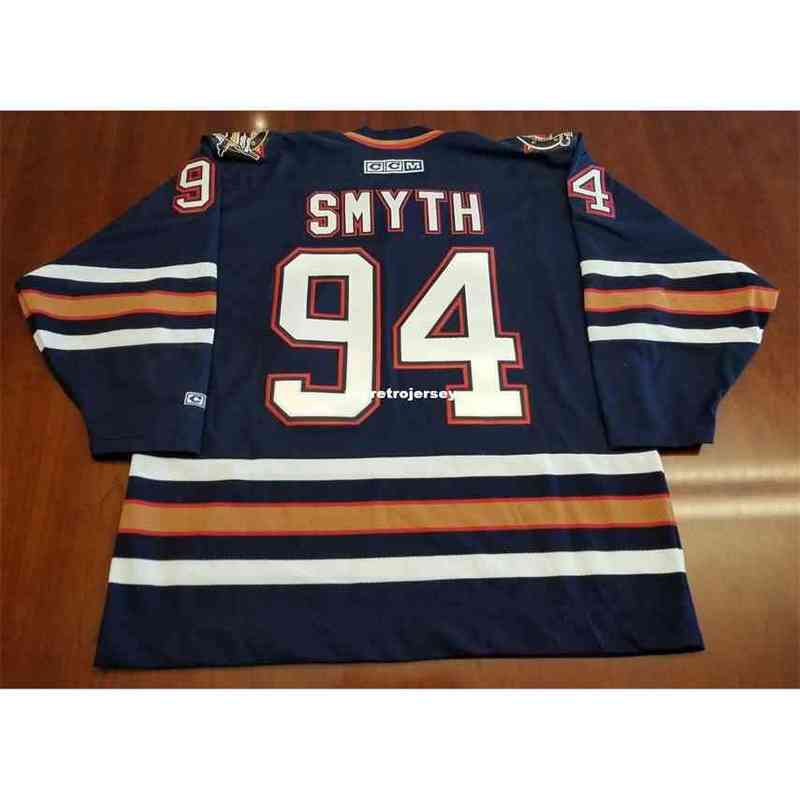 

New Jerseys Custom Ryan Smyth Vintage Ccm Hockey Jersey Blue Mens Retro Jerseys Vintage Long Sleeves, Blue2