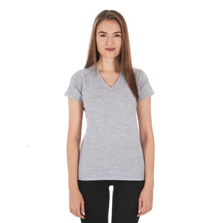 

2021 New Discount ! t Shirt 50% Merino Wool Women V-neck T-shirt European Size 10- 24d0, Red wine