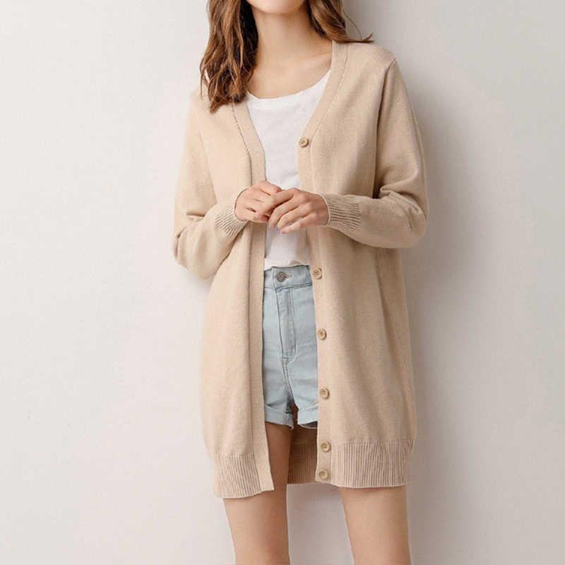 

fashion knit long sweater cardigan sexy v-neck button long sleeve office lady swater for spring and autumn W53 210526, Red