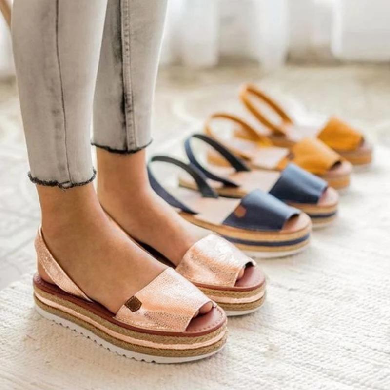 

SAGACE 2021 Women Ladies Fashion Casual Big Size Platform Wedges Sandals Women Roman Shoes Pumps High Heels Sandals Summer Shoes, Ye