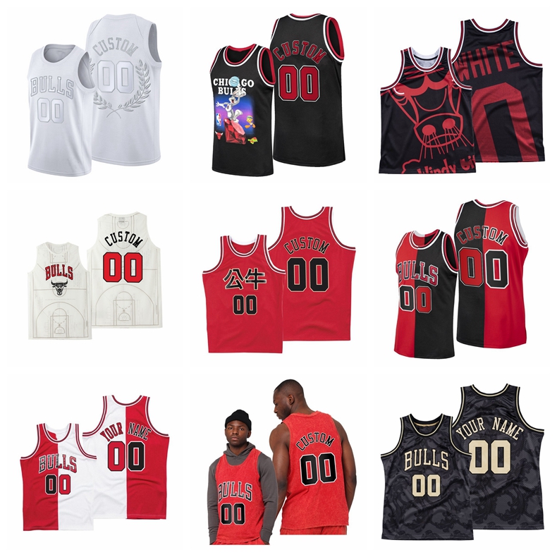 

2021 Basketball Jerseys Scottie Pippen Jersey Rodman Nikola Vucevic LaVine Markkanen Customized Stitched Size S-XXXL Breathable Quick Dry White Black Mesh, As picture