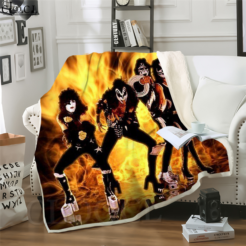 

CLOOCL Hot Kiss Band 3D Print Harajuku Conditioning Blanket Sofa Teens Bedding Throw Blankets Plush Quilt